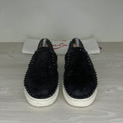 Christian Louboutin, 'Black Suede' Pik Boat (42)