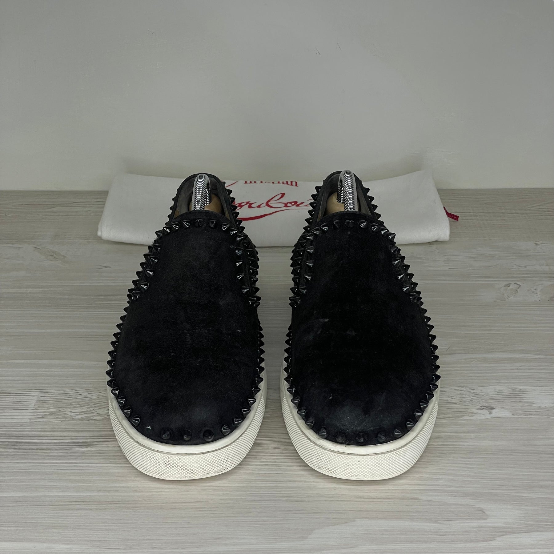 Christian Louboutin, 'Black Suede' Pik Boat (42)