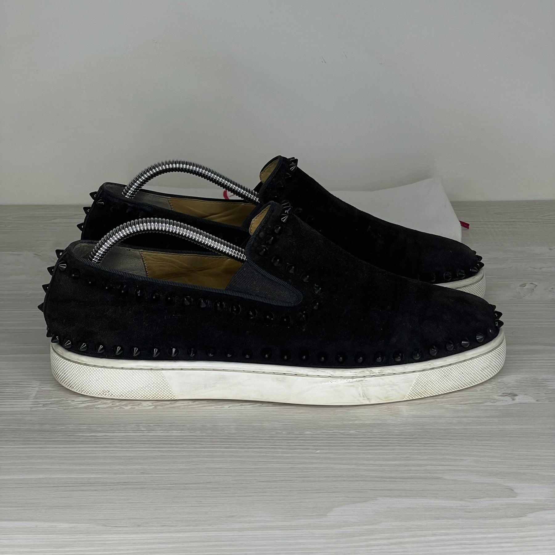 Christian Louboutin, 'Black Suede' Pik Boat (42)