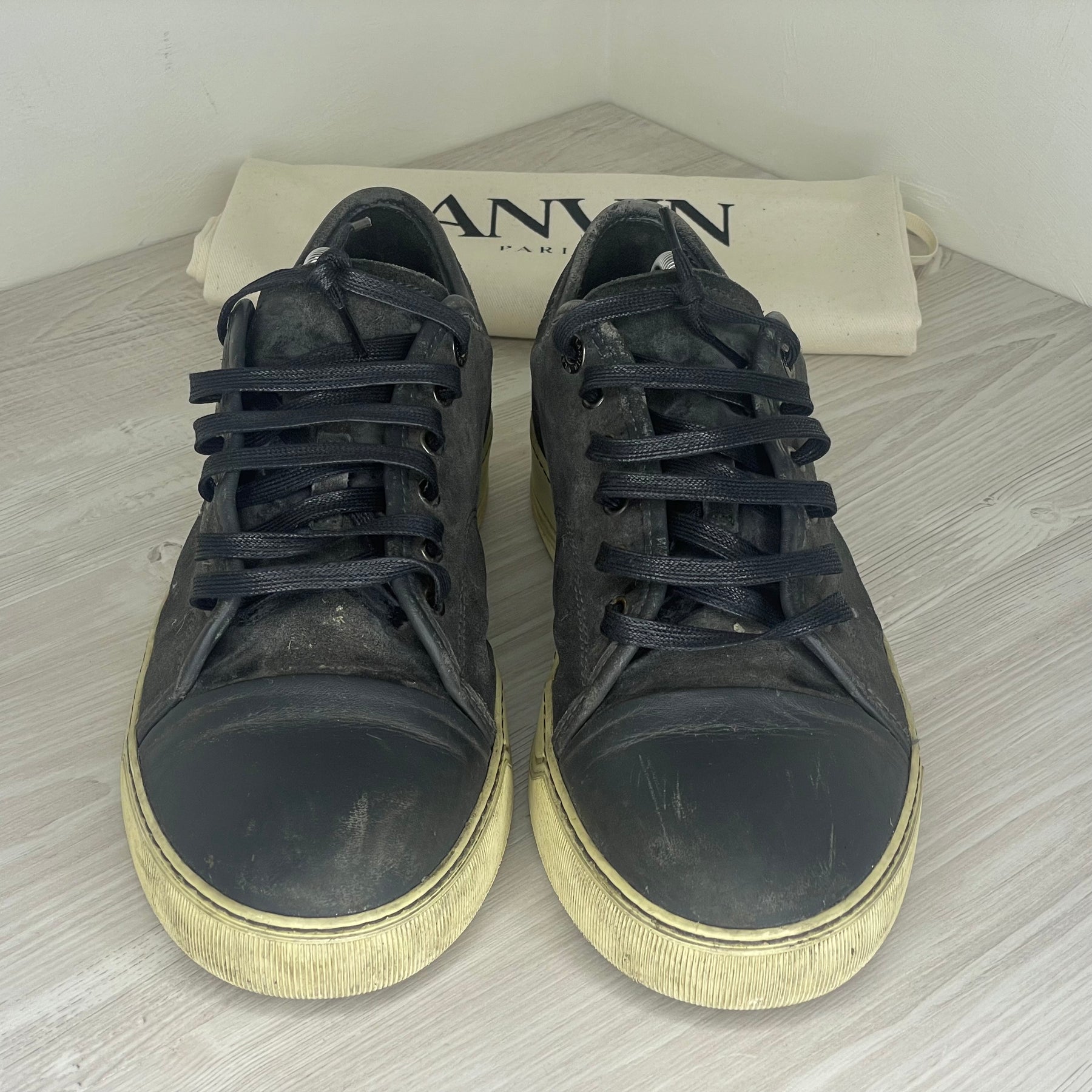 Lanvin Sneakers, Grey Suede 'Mat Toe' (43)