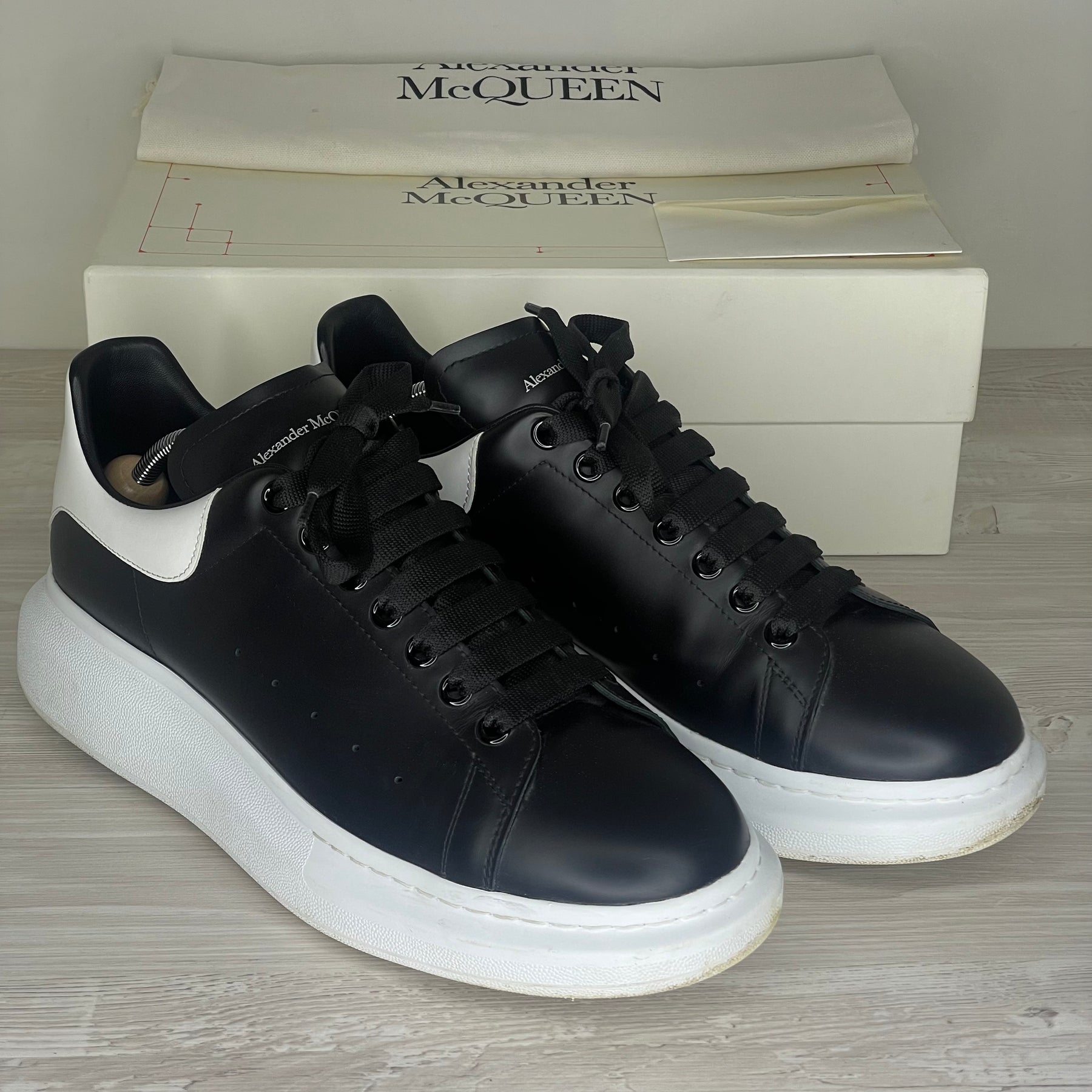 Alexander McQueen Sneakers, 'Black Leather' Oversized (46)