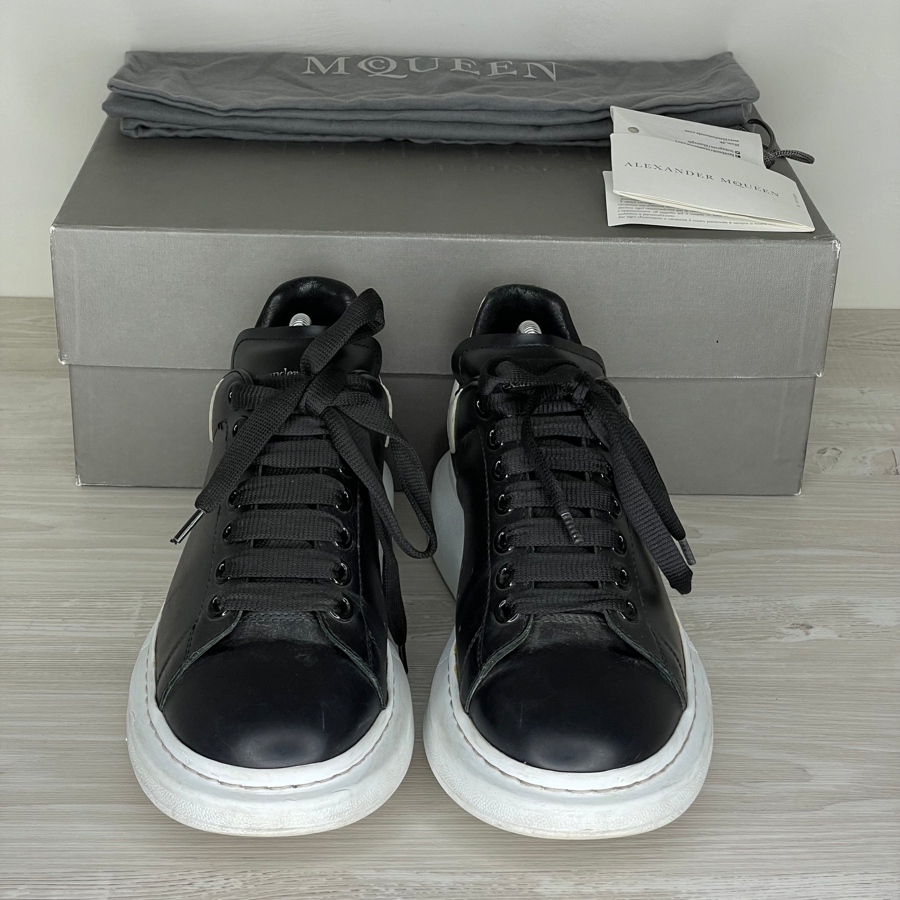 Alexander McQueen Sneakers, 'Black Leather' Oversized (40)