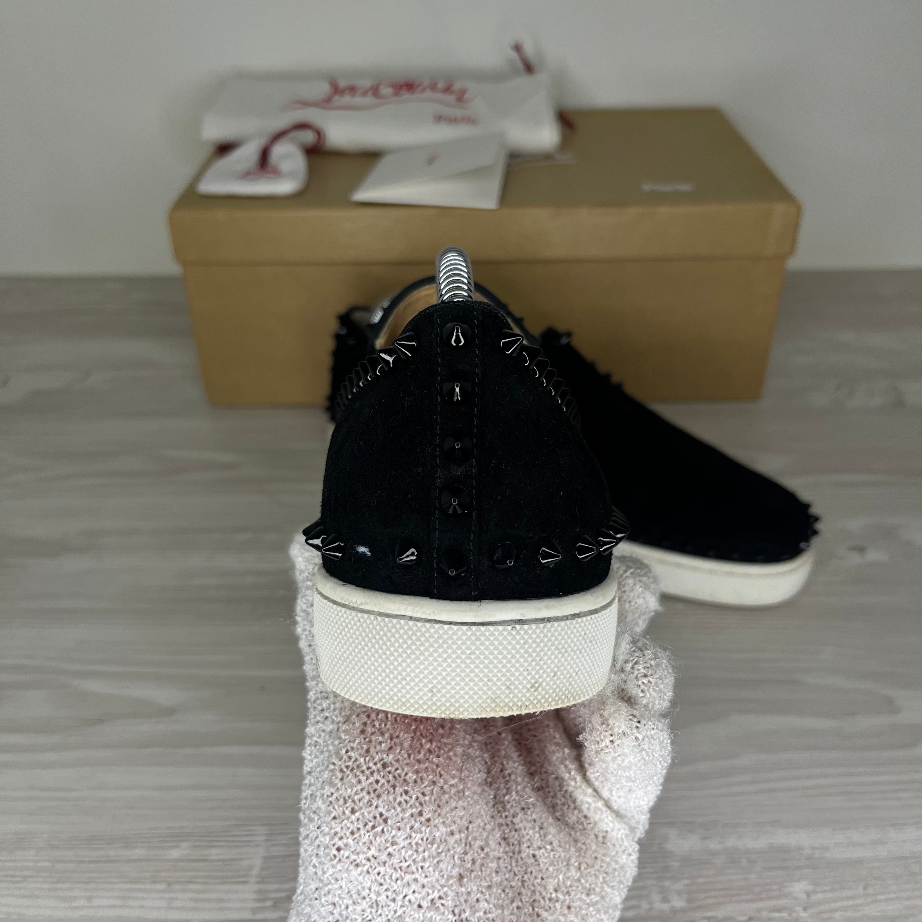 Christian Louboutin Sneakers, ‘Black Suede’ Pik Boat (41)