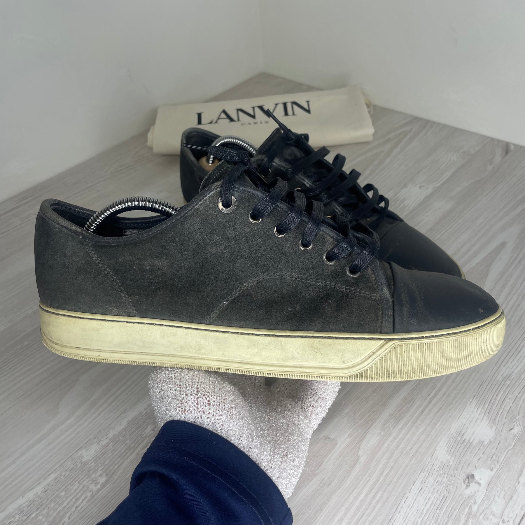 Lanvin Sneakers, Grey Suede 'Mat Toe' (43)