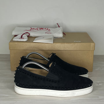 Christian Louboutin Sneakers, ‘Black Suede’ Pik Boat (41)
