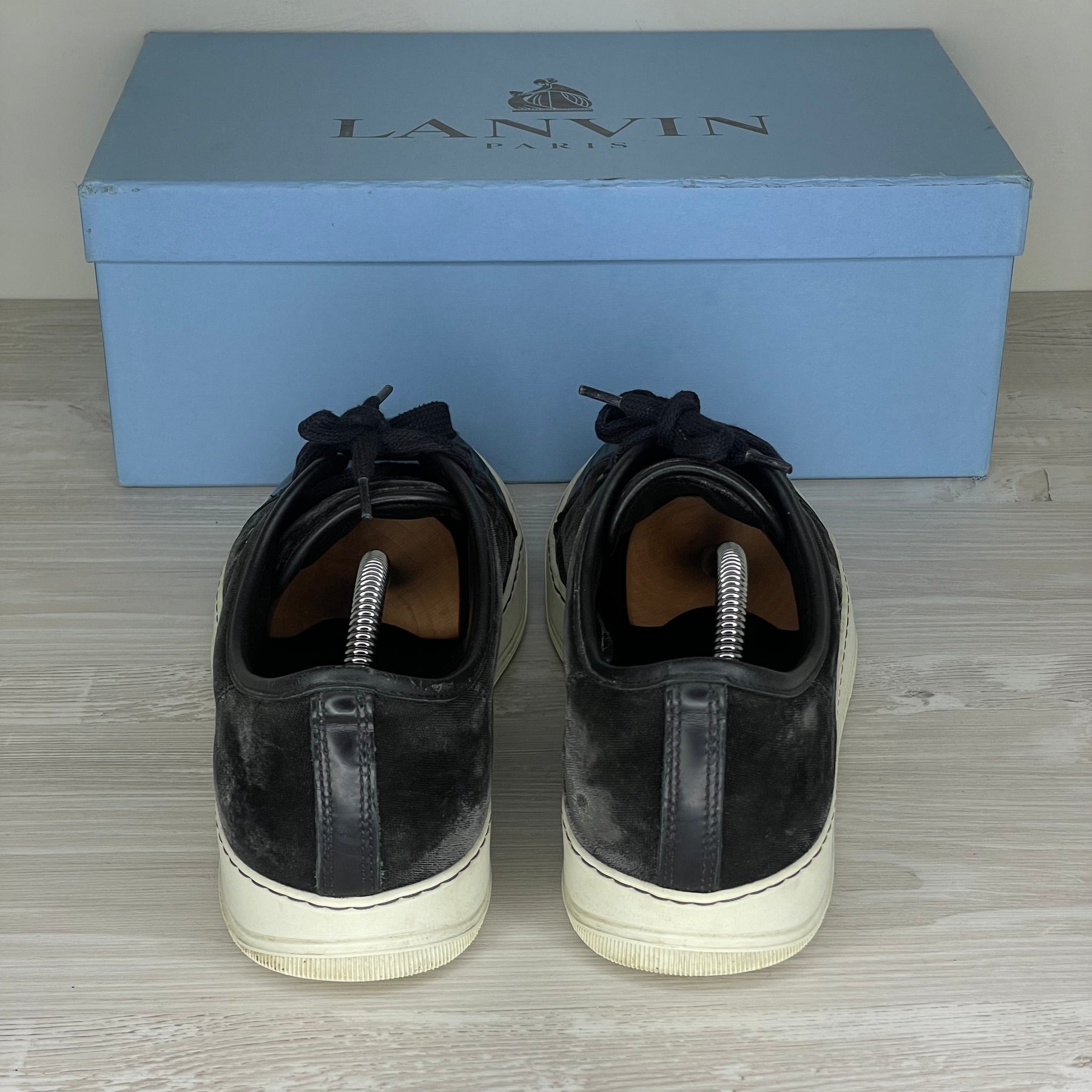 Lanvin Sneakers, 'Black Velour' Mat Toe (44)