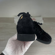 Christian Louboutin Sneakers, 'Black Suede' Junior Spikes (42)