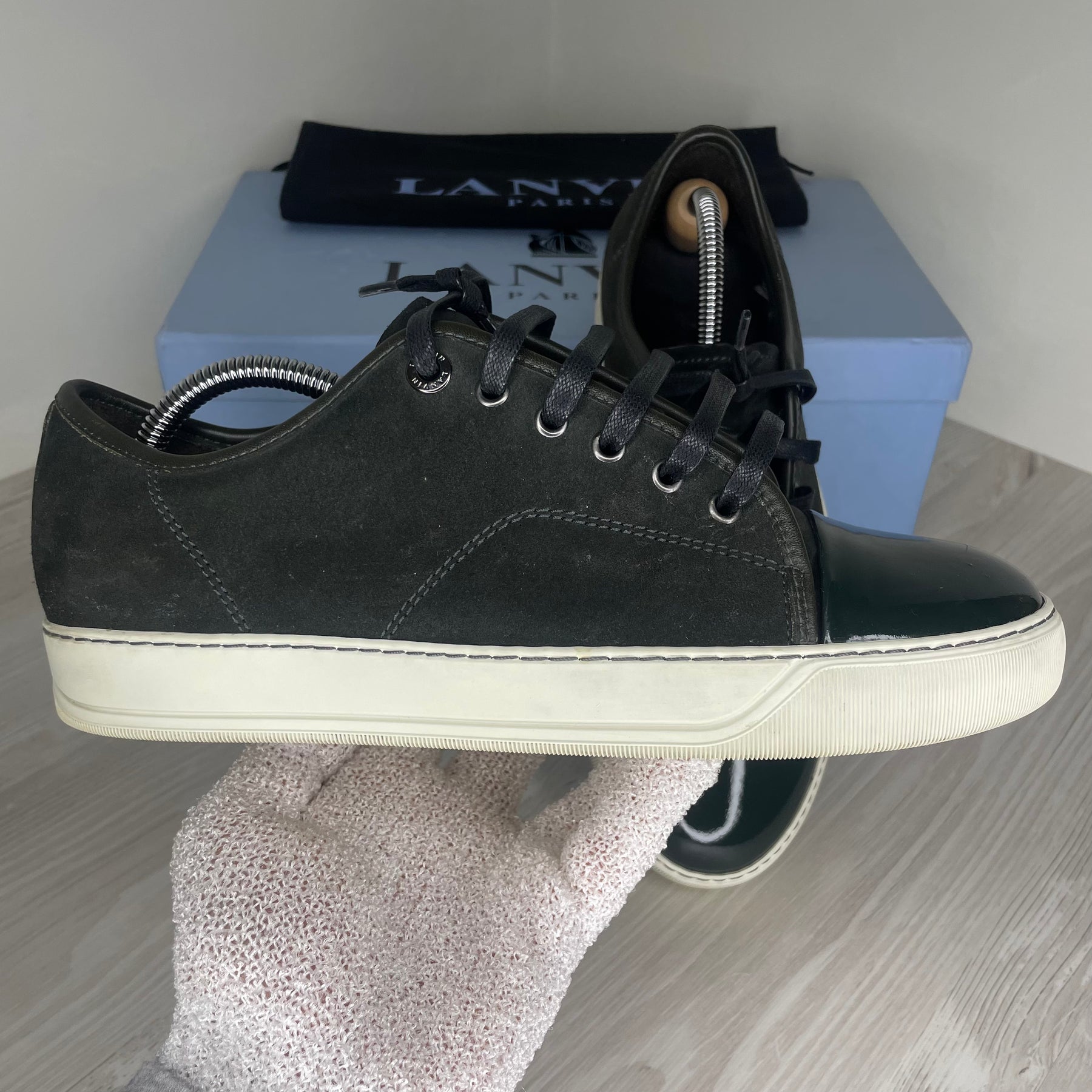 Lanvin Sneakers, Dark Green 'Lak Toe' (40)