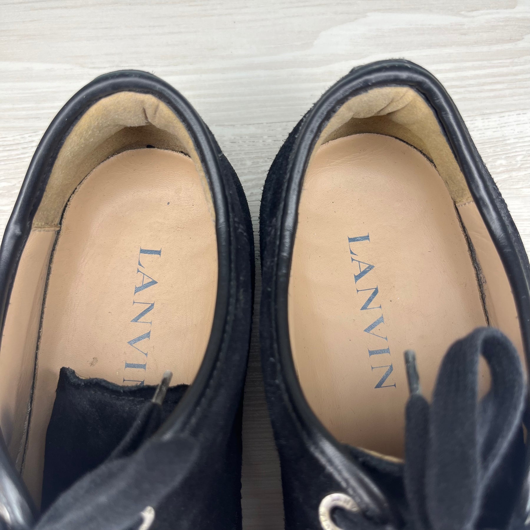 Lanvin Sneakers, 'All Black Suede' Lak Toe (43)