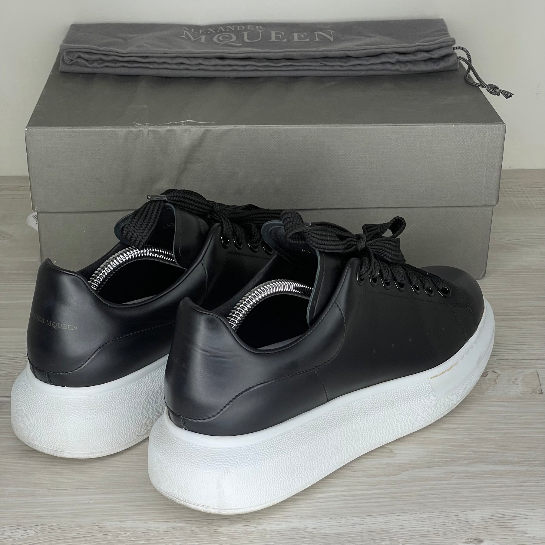 Alexander McQueen Sneakers, 'Black Leather' Oversized  (41)