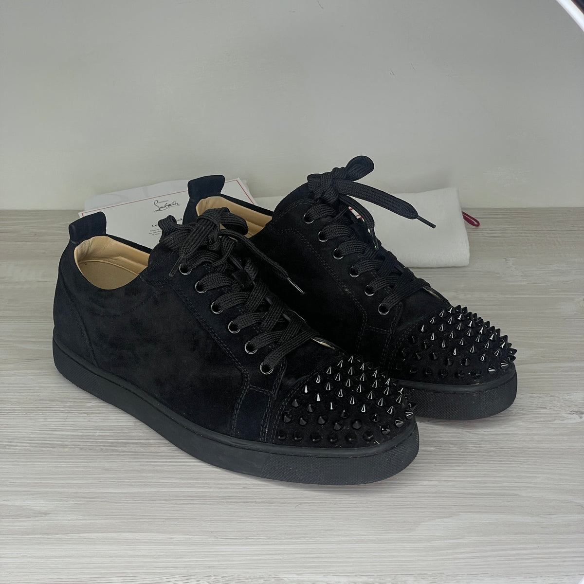 Christian Louboutin Sneakers, 'Black Suede' Junior Spikes (42)