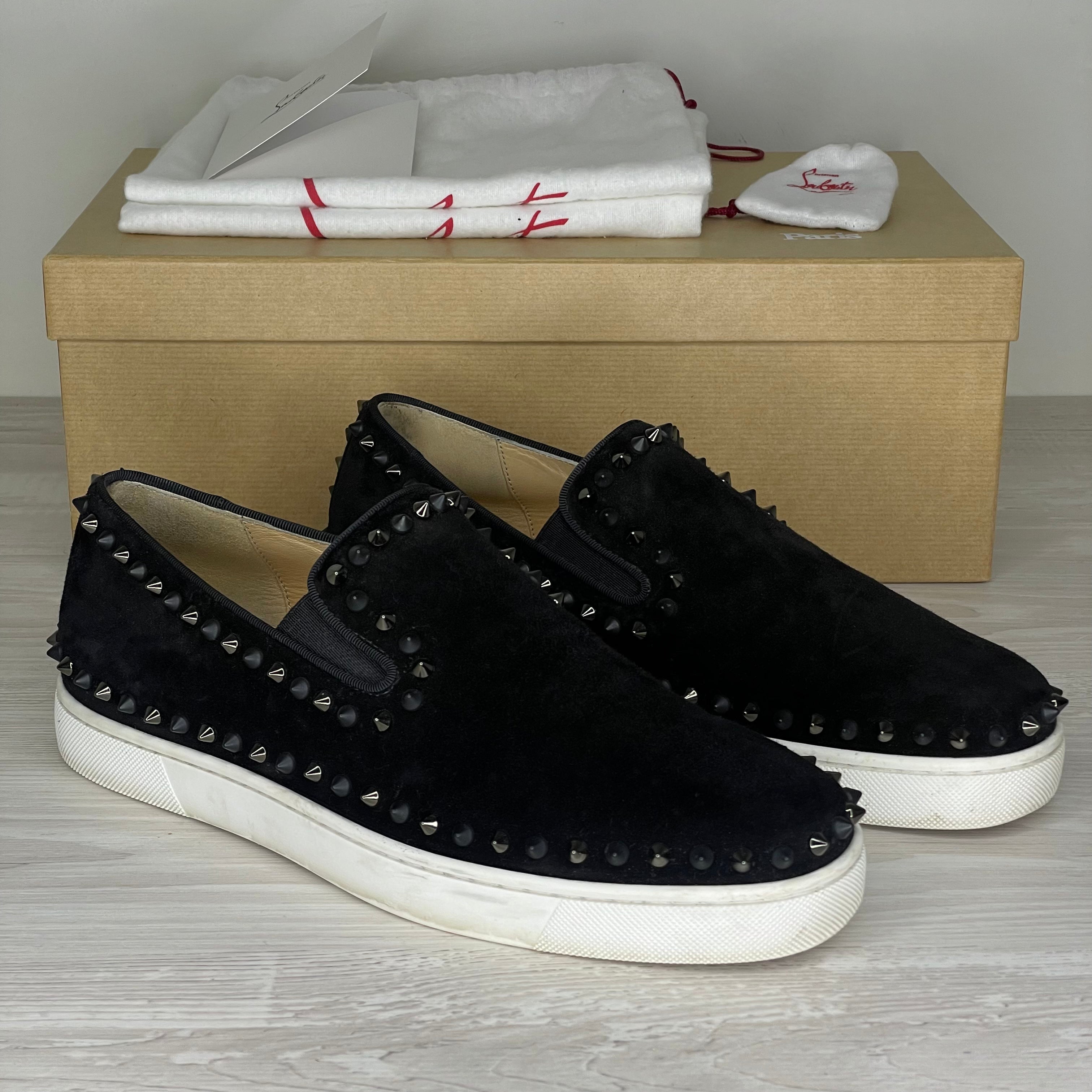 Christian Louboutin Sneakers, 'Black Mix' Suede Pik Boat (41)