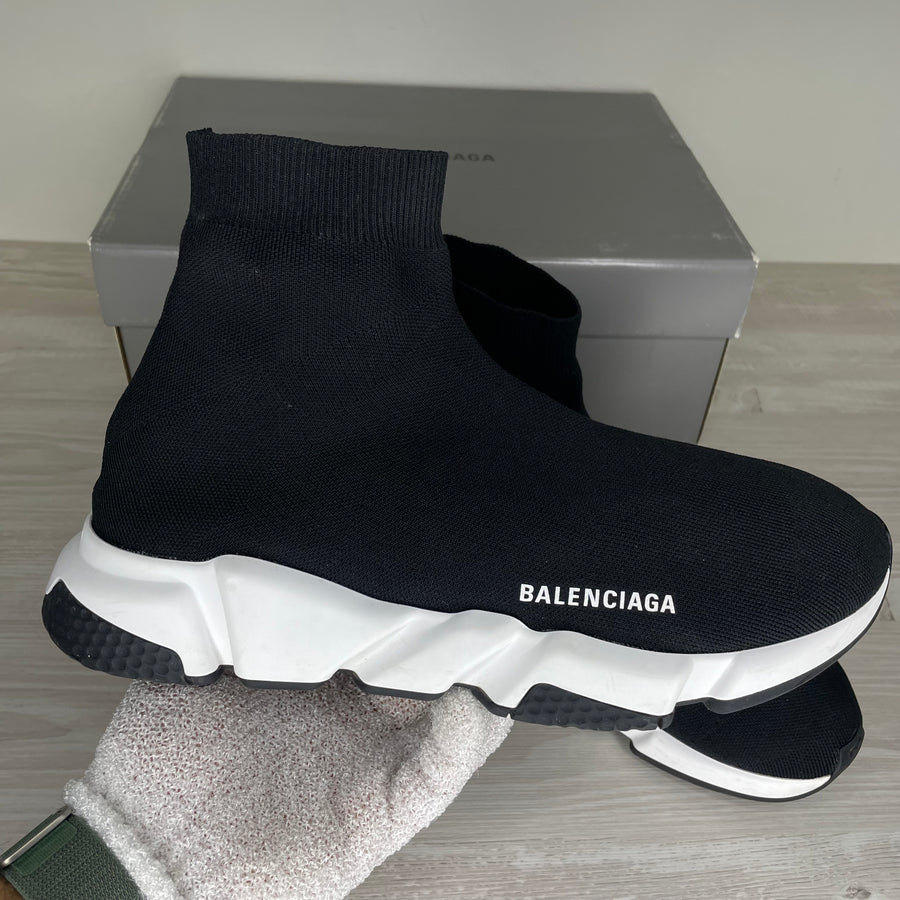 Balenciaga Sneakers, 'Black/White' Speed Trainers (44)