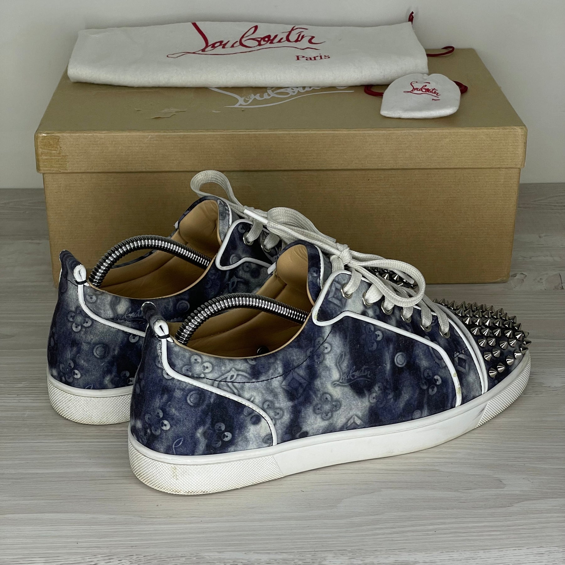 Christian Louboutin Sneakers, 'Multi Silver' Junior Spikes (41)