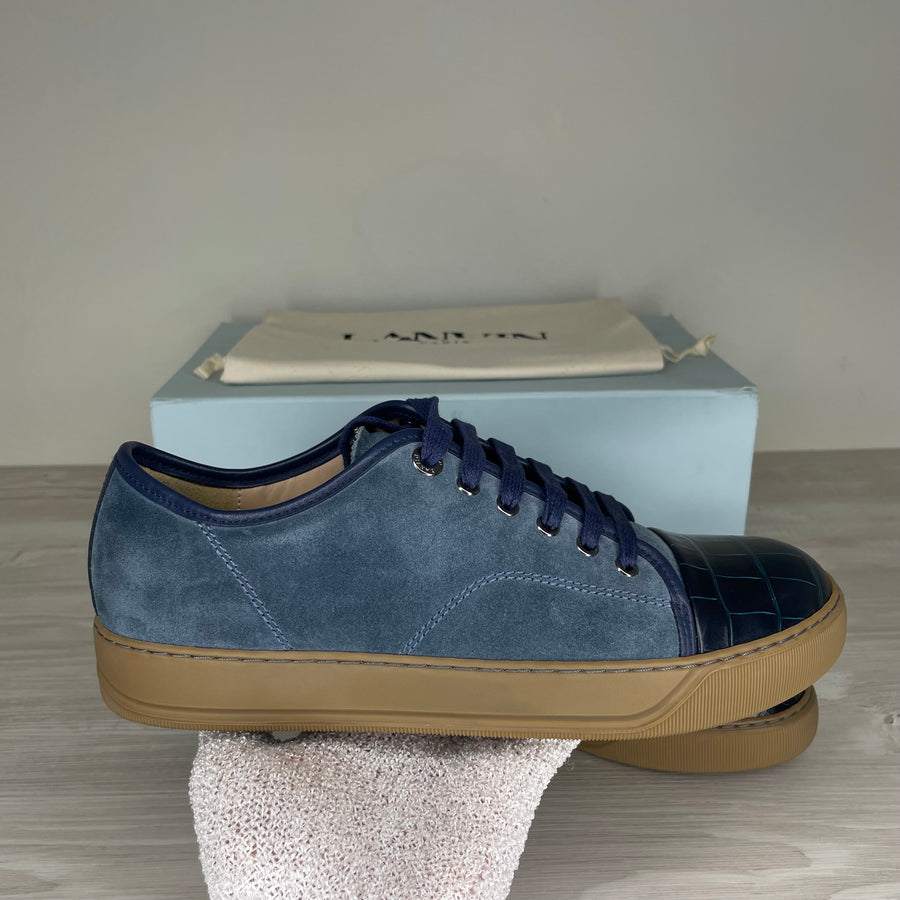 Lanvin Sneakers, Blue Suede Lak Toe (40)