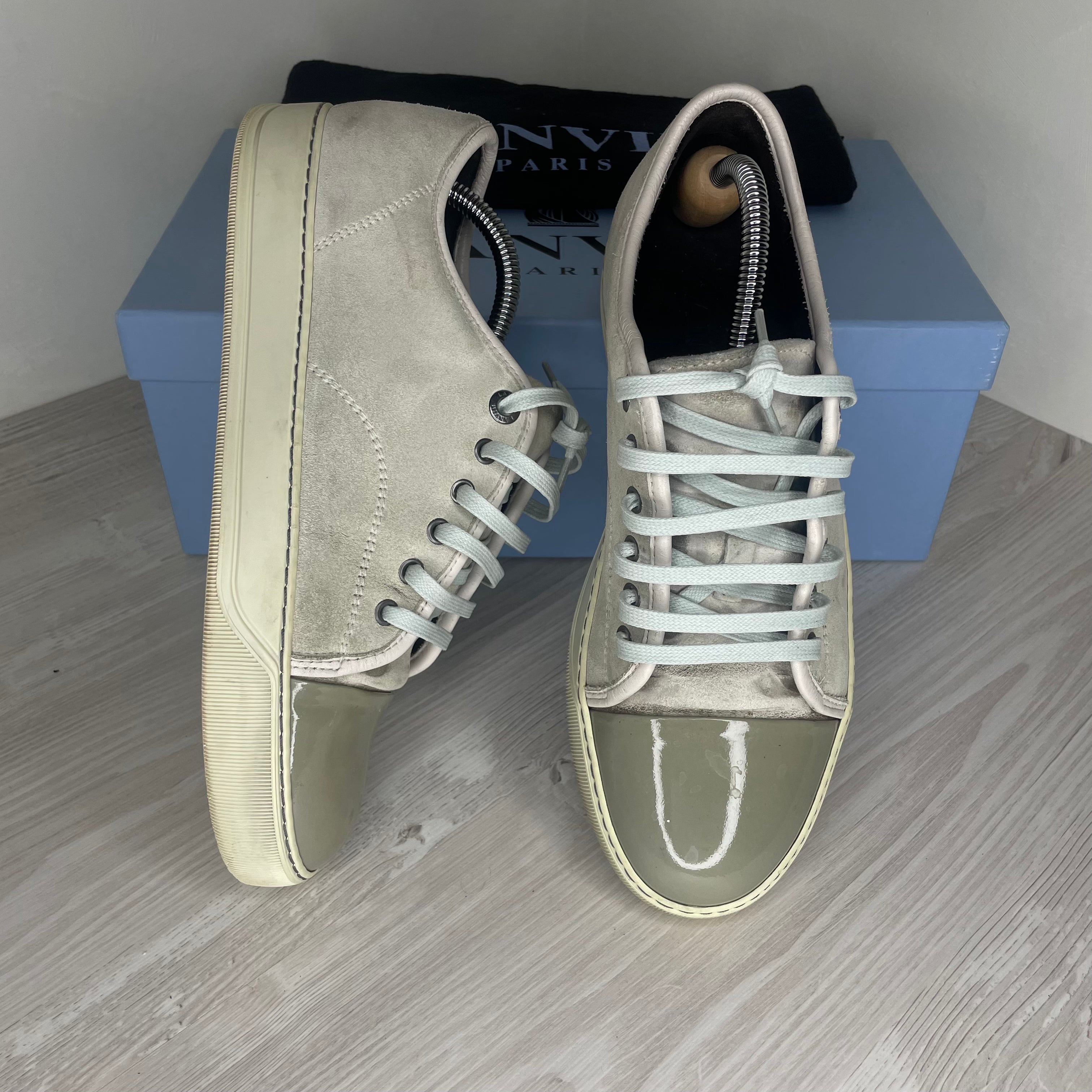 Lanvin Sneakers, Herre 'Lyse Grå' Lak Toe (40)