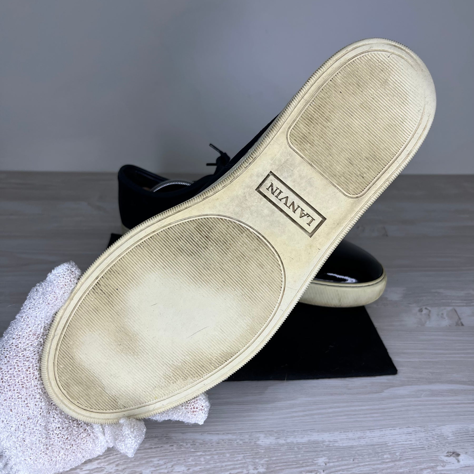 Lanvin Sneakers, Herre ‘Navy Blue’ Lak Toe (45)