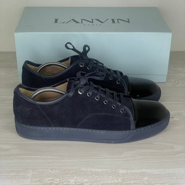 Lanvin Sneakers, 'Navy Suede' Lak Toe (44)