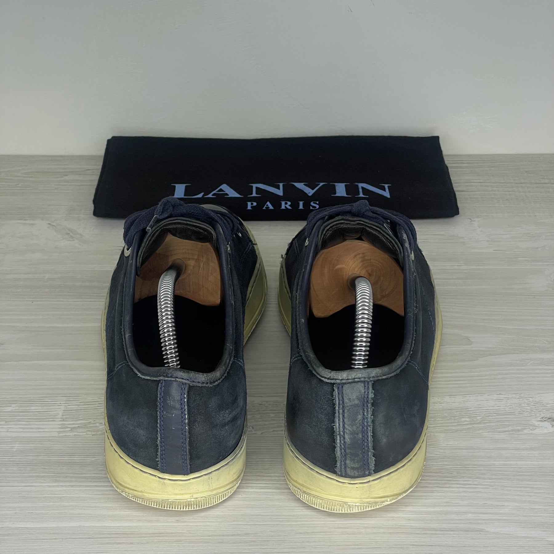 Lanvin Sneakers, 'Navy Suede' Lak Toe (42)