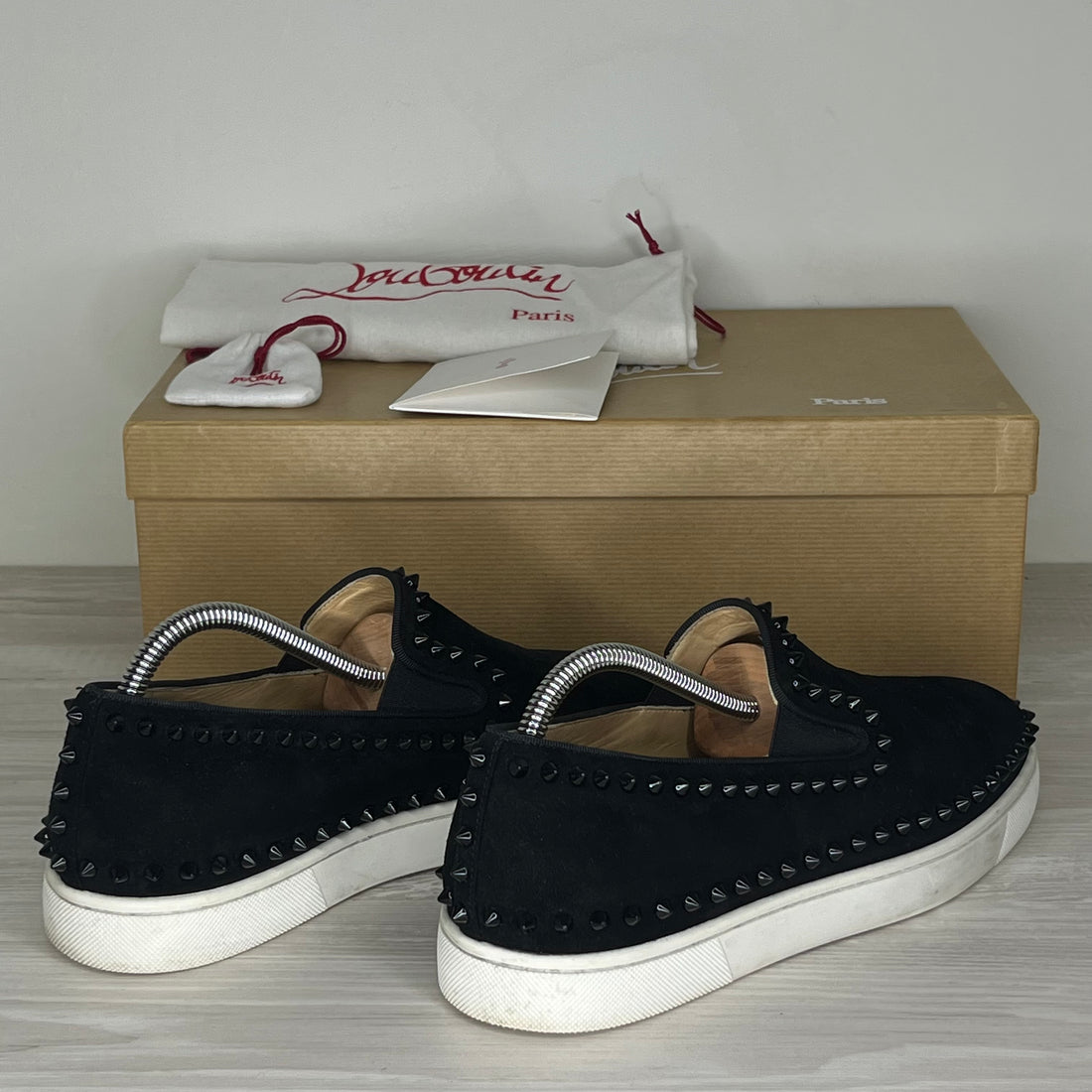 Christian Louboutin Sneakers, ‘Black Suede’ Pik Boat (41)