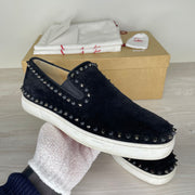 Christian Louboutin Sneakers, 'Black Mix' Suede Pik Boat (41)