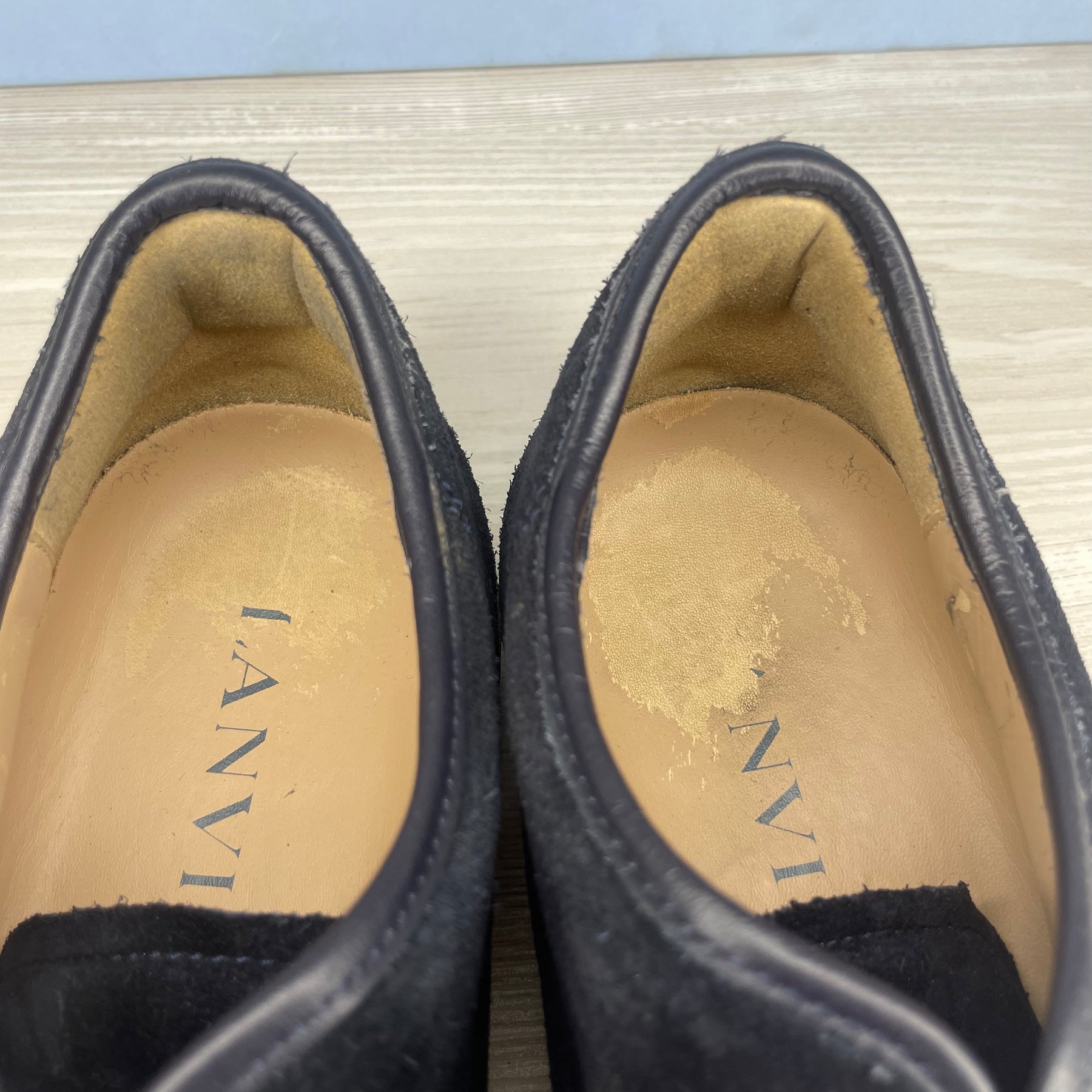 (RESERVERET) Lanvin Sneakers, 'Navy Suede' Lak Toe (43)